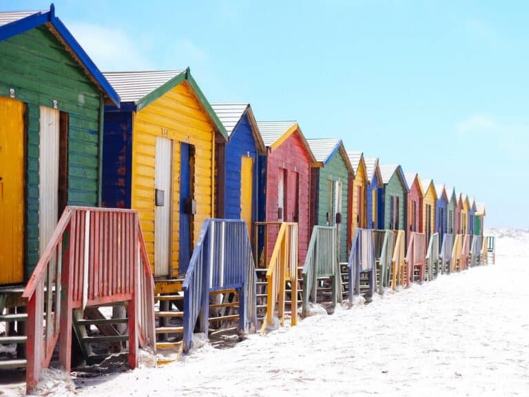 Painted beach huts