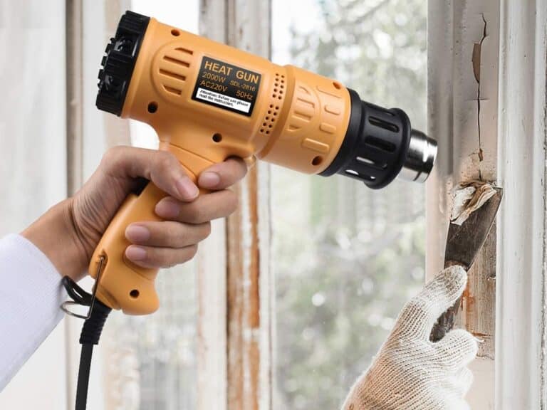 Stripping paint with a heat gun